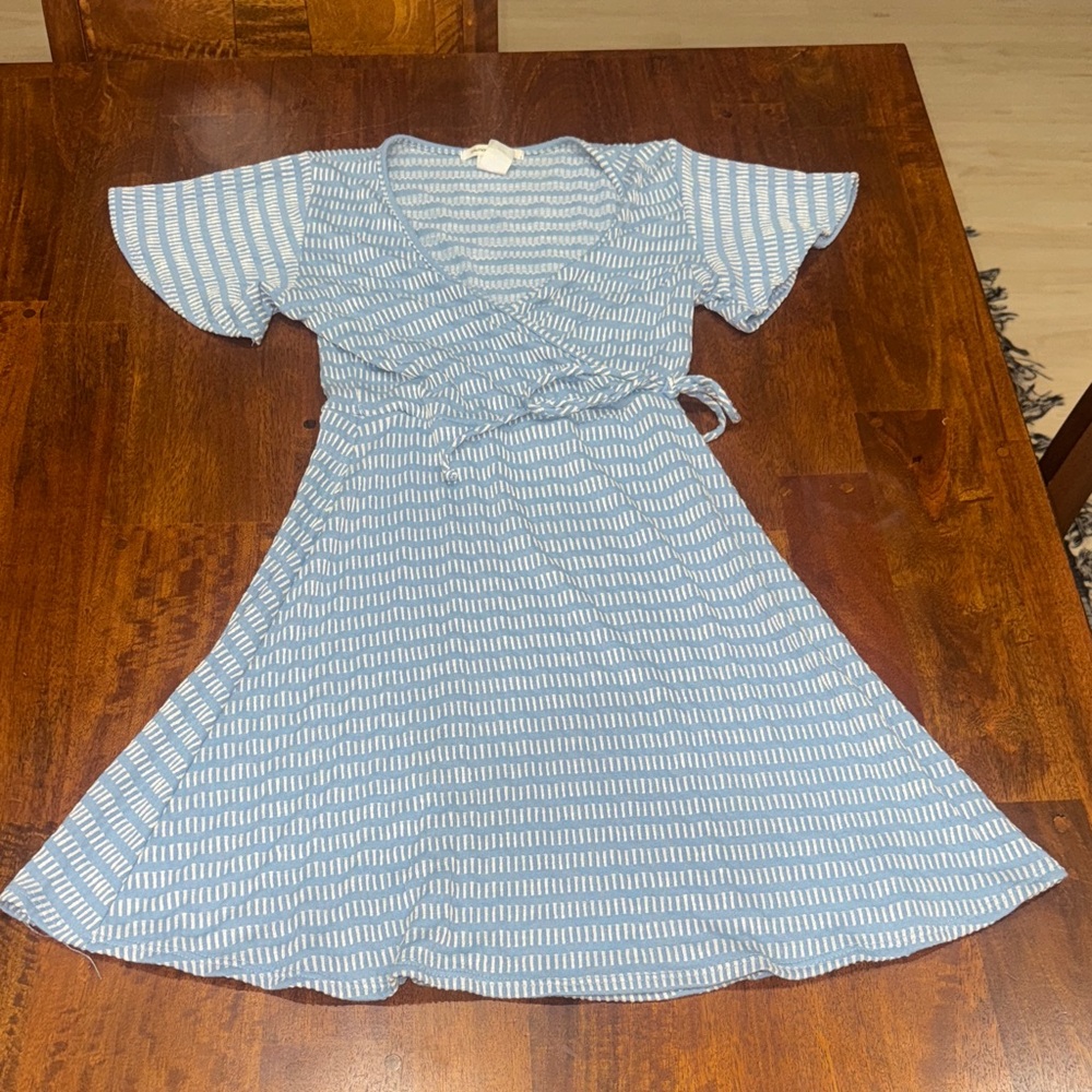 Caution To the Wind Blue Striped Dress